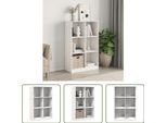 The Living Store Libreria Bianca 70X33X110 Cm In Legno Di Pino Massiccio