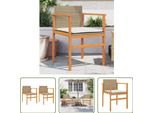 The Living Store Sedie Da Giardino Con Cuscino 2 Pz. Legno Massiccio In Poly Rattan Beige