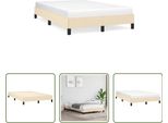 The Living Store Struttura Letto Crema 120X190 Cm In Tessuto