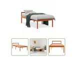 The Living Store Letto Senior Cera Marrone 90X200 Cm In Legno Di Pino Massiccio