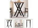 The Living Store Tavolo Da Pranzo X-Frame 50X50X75,5 Cm In Pino Massiccio E Ghisa