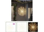 The Living Store Luci Di Natale Pirotecniche 8 Pezzi 140 Led Bianco Caldo 17Cm