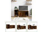 The Living Store Mobile Tv In Rovere Fumé 100X35X55 Cm Materiale In Legno
