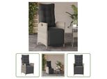 The Living Store Poltrona Da Giardino Con Poggiapiedi Regolabile In Poly Rattan Grigio Chiaro