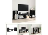 The Living Store Mobili Tv 2 Pz. Nero 75X30X50 Cm Materiale Legno