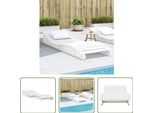 The Living Store Lettino Prendisole Bianco 205X70X31,5 Cm In Legno Di Pino Massiccio