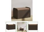 The Living Store Panca Con Contenitore E Cuscini Marrone 80X51X52 Cm Poly Rattan