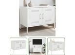 The Living Store Mobile Tv Bianco 68X39X50,5 Cm In Acciaio