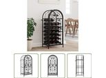 The Living Store Portabottiglie Per 33 Bottiglie Nero 45X36X100 Cm Ferro Battuto