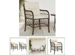The Living Store Sedie Da Giardino Con Cuscini 2 Pz. Poli Rattan Marrone
