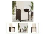 The Living Store Poltrona Da Giardino Con Poggiapiedi Regolabile In Poly Rattan Marrone