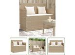 The Living Store Panca Da Giardino Con Cuscini Beige Poly Rattan
