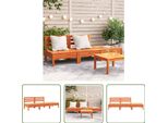 The Living Store Divano Da Giardino 3 Posti In Legno Di Pino Massiccio Marrone Cera