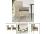 The Living Store Sedie Da Giardino Con Cuscino 2 Pz. Poli Rattan Grigio Chiaro