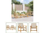 The Living Store Sedie Da Giardino 2 Pz. Poli Rattan Beige E Legno Di Acacia