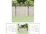 The Living Store Gabbia Per Polli Silver 300X105X120 Cm Acciaio Zincato