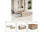 The Living Store Set Di Divani Da Giardino 11 Pezzi Con Cuscini Beige Poly Rattan