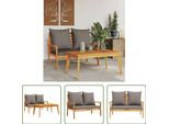 The Living Store Set Di Divani Da Giardino Con Cuscini In Legno Massiccio Di Acacia