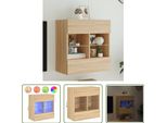 The Living Store Parete Tv Con Luci Led Rovere Sonoma 58,5X30X60,5 Cm