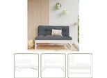The Living Store Divano Da Centro Giardino Bianco 120X80 Cm In Legno Di Pino Massiccio