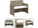 The Living Store Divano Da Giardino A 2 Posti Con Cuscini Beige In Poly Rattan