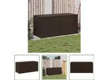 The Living Store Gartentruhe Braun 283L Poly Rattan