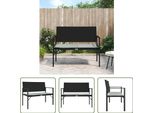 The Living Store Panca Da Giardino A 2 Posti Con Cuscini In Poly Rattan Nero