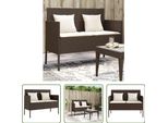 The Living Store Panca Da Giardino Con Cuscini In Poly Rattan Marrone