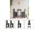The Living Store Sgabello Da Bar 2 Pz. Grigio 40X42X120 Cm Legno Di Pino Massiccio