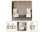 The Living Store Poltrona Da Giardino Con Poggiapiedi 2 Pz. Regolabile In Poly Rattan Beige
