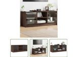 The Living Store Mobile Tv Con Ante In Vetro Effetto Rovere Marrone 102X37X42 Cm