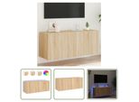 The Living Store Parete Tv Con Luci Led Rovere Sonoma 100X35X41 Cm