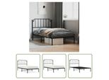 The Living Store Struttura Letto Con Testiera In Metallo Nero 100X200 Cm
