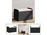 The Living Store Panca Con Contenitore E Cuscini Nero 80X51X52 Cm Poly Rattan