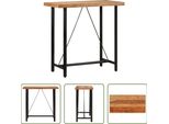 The Living Store Tavolo Da Bar 110X55X107 Cm In Legno Massiccio Di Acacia E Ferro