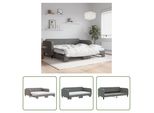 The Living Store Letto Da Giorno Allungabile Con Materassi Grigio Scuro 100X200 Cm In Tessuto