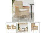 The Living Store Sedie Da Giardino Con Cuscini 2 Pz. Poli Rattan Beige