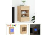 The Living Store Parete Tv Con Luci Led Rovere Sonoma 40X30X60,5 Cm
