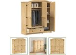 The Living Store Armadio 151,5X52X170 Cm In Legno Di Pino Massello