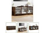 The Living Store Mobile Tv Con Ante In Vetro Rovere Fumé 102X37X42 Cm