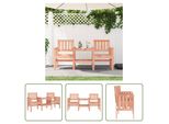 The Living Store Panca Da Giardino Con Tavolo 2 Posti In Legno Massiccio Di Abete Douglas
