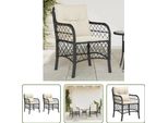 The Living Store Sedie Da Giardino Con Cuscino 2 Pezzi Nero Poly Rattan