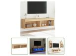The Living Store Mobili Tv Con Luci Led 2 Pezzi Rovere Sonoma 60X30X30 Cm