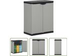 The Living Store Contenitore Per Rifiuti Grigio E Nero 68X40X85 Cm Pp