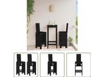 The Living Store Sgabello Da Bar 2 Pezzi Nero 40X42X120 Cm In Legno Di Pino Massiccio