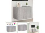 The Living Store Parete Tv Con Luci Led Grigio Sonoma 60X35X41 Cm