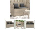 The Living Store Panchina Da Giardino Con Cuscini In Poly Rattan Grigio Chiaro