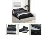 The Living Store Set Di Biancheria Da Letto Bianco E Nero 260X240 Cm In Cotone