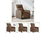 The Living Store Recliner Elettrico In Tessuto Marrone