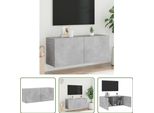 The Living Store Parete Tv Grigio Cemento 100X30X41 Cm